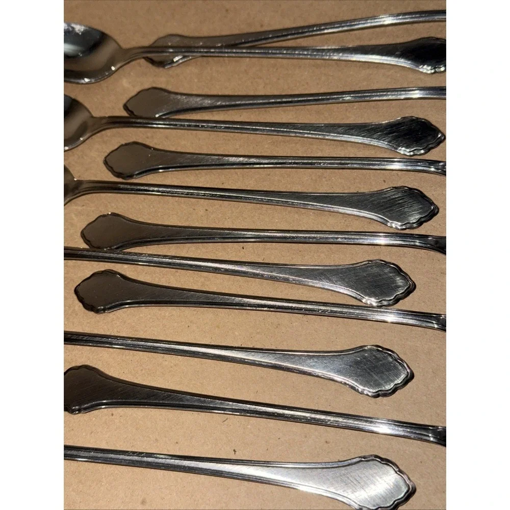 Set Of 12 Iced Teaspoons Oneida Summer Mist Autumn Glow Rogers Stainless 7 5/8